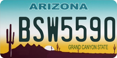 AZ license plate BSW5590