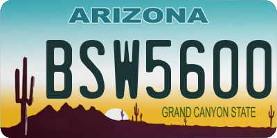 AZ license plate BSW5600