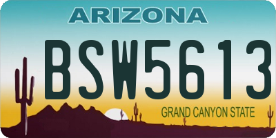 AZ license plate BSW5613