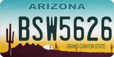 AZ license plate BSW5626