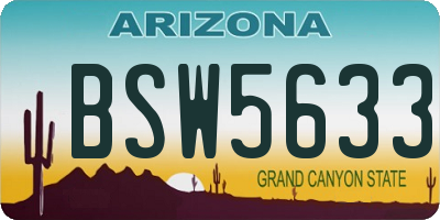 AZ license plate BSW5633