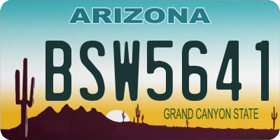 AZ license plate BSW5641
