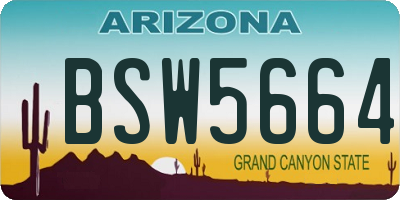 AZ license plate BSW5664
