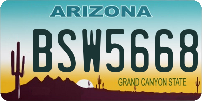 AZ license plate BSW5668