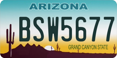 AZ license plate BSW5677