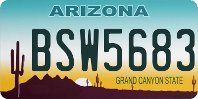 AZ license plate BSW5683