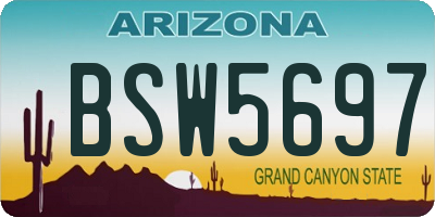 AZ license plate BSW5697