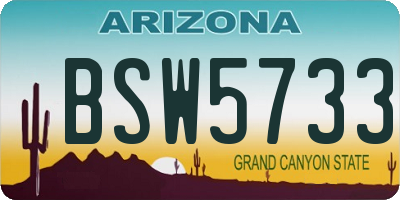 AZ license plate BSW5733
