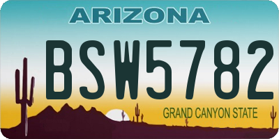 AZ license plate BSW5782