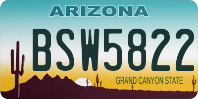 AZ license plate BSW5822