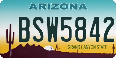 AZ license plate BSW5842