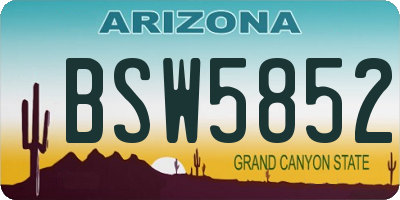 AZ license plate BSW5852