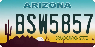 AZ license plate BSW5857
