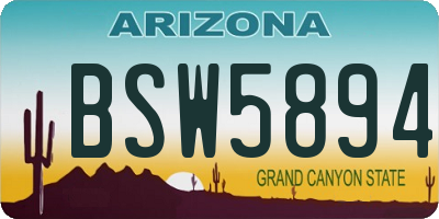 AZ license plate BSW5894