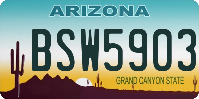 AZ license plate BSW5903