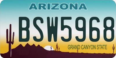 AZ license plate BSW5968