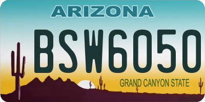 AZ license plate BSW6050