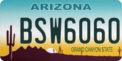 AZ license plate BSW6060