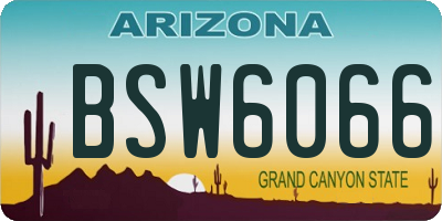 AZ license plate BSW6066