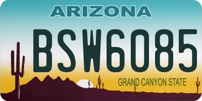 AZ license plate BSW6085