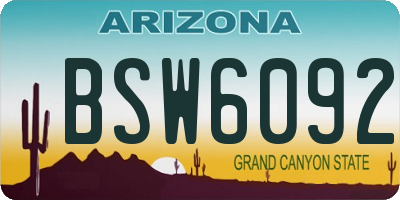 AZ license plate BSW6092