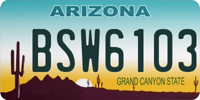 AZ license plate BSW6103