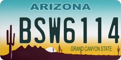 AZ license plate BSW6114