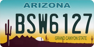AZ license plate BSW6127
