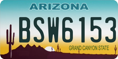 AZ license plate BSW6153