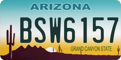 AZ license plate BSW6157