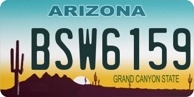 AZ license plate BSW6159