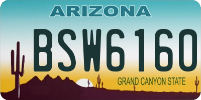 AZ license plate BSW6160