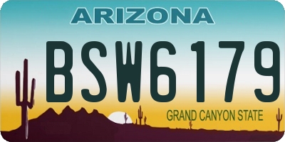AZ license plate BSW6179