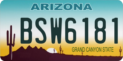 AZ license plate BSW6181