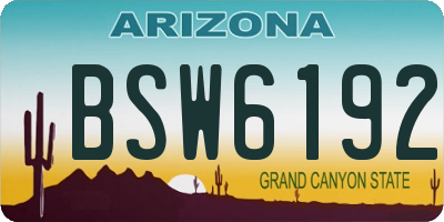 AZ license plate BSW6192