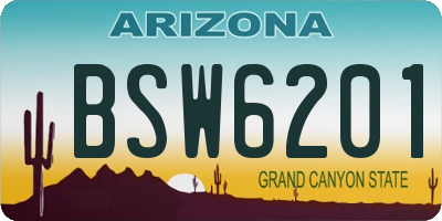 AZ license plate BSW6201