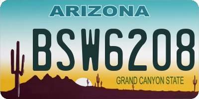AZ license plate BSW6208