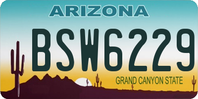 AZ license plate BSW6229
