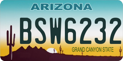 AZ license plate BSW6232