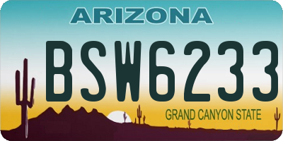 AZ license plate BSW6233