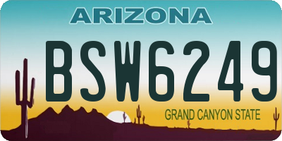 AZ license plate BSW6249