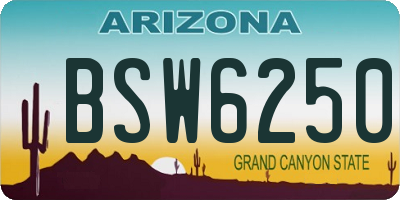 AZ license plate BSW6250