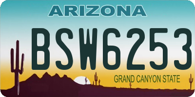 AZ license plate BSW6253
