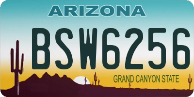 AZ license plate BSW6256