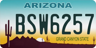 AZ license plate BSW6257