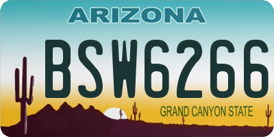 AZ license plate BSW6266
