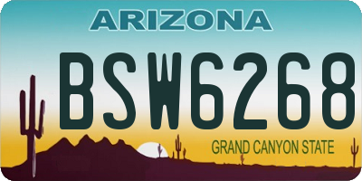 AZ license plate BSW6268