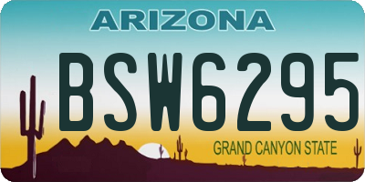 AZ license plate BSW6295