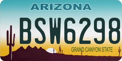 AZ license plate BSW6298