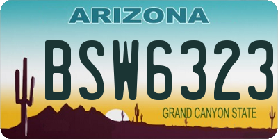 AZ license plate BSW6323